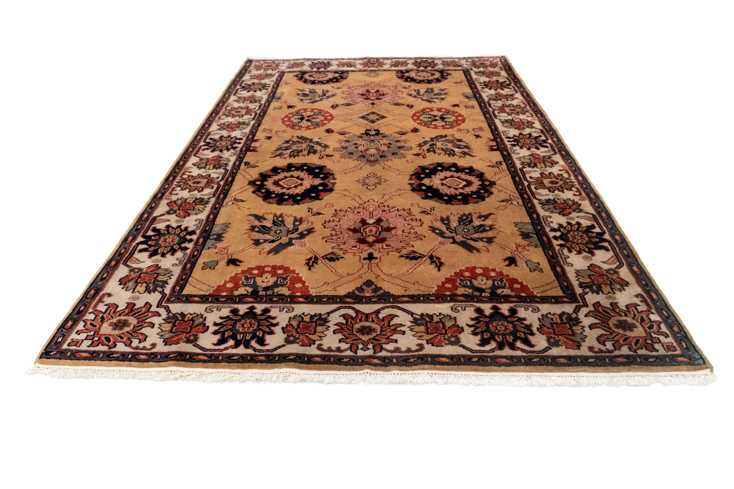 W 5.11 L 8.9 Mashad 100% Wool Hand-Woven Geometric Design - 17632