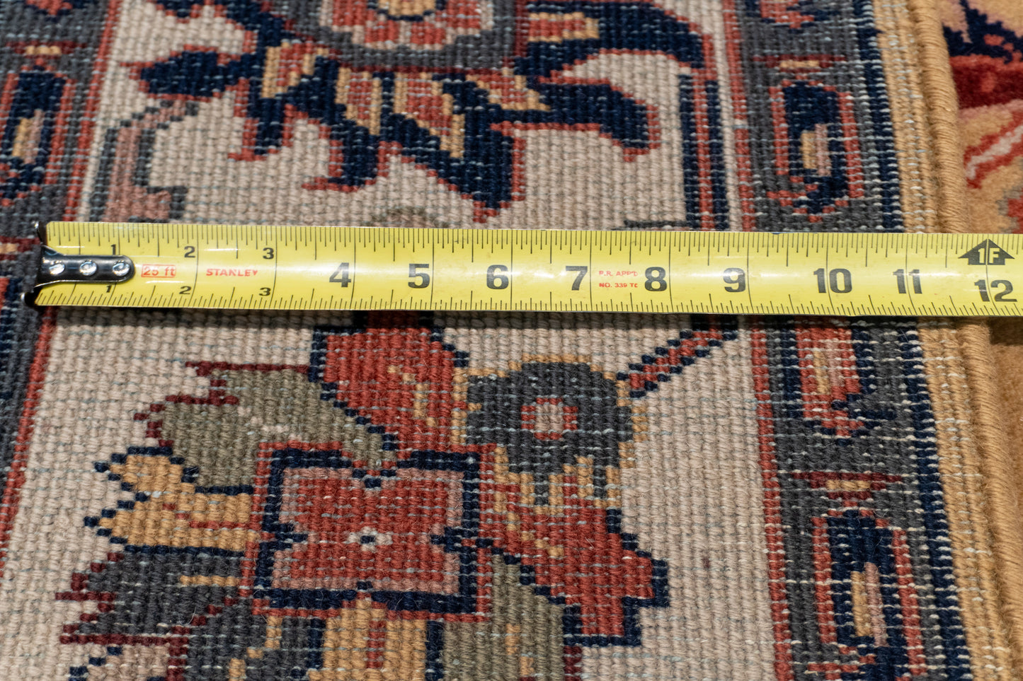 W 5.11 L 8.9 Mashad 100% Wool Hand-Woven Geometric Design - 17632