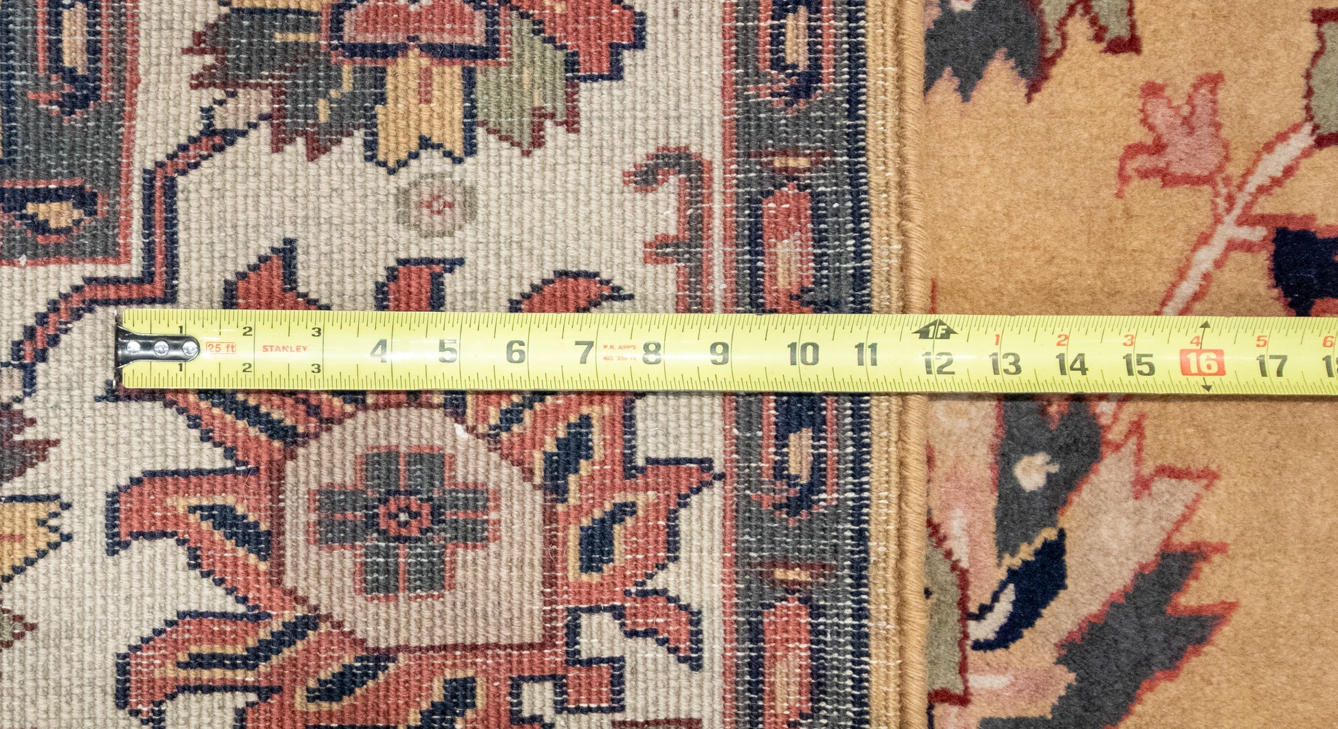 W 5.11 L 8.9 Mashad 100% Wool Hand-Woven Geometric Design - 17632