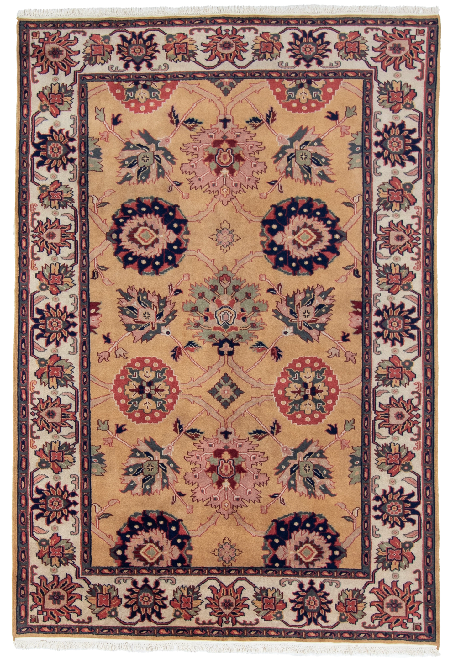 W 5.11 L 8.9 Mashad 100% Wool Hand-Woven Geometric Design - 17632