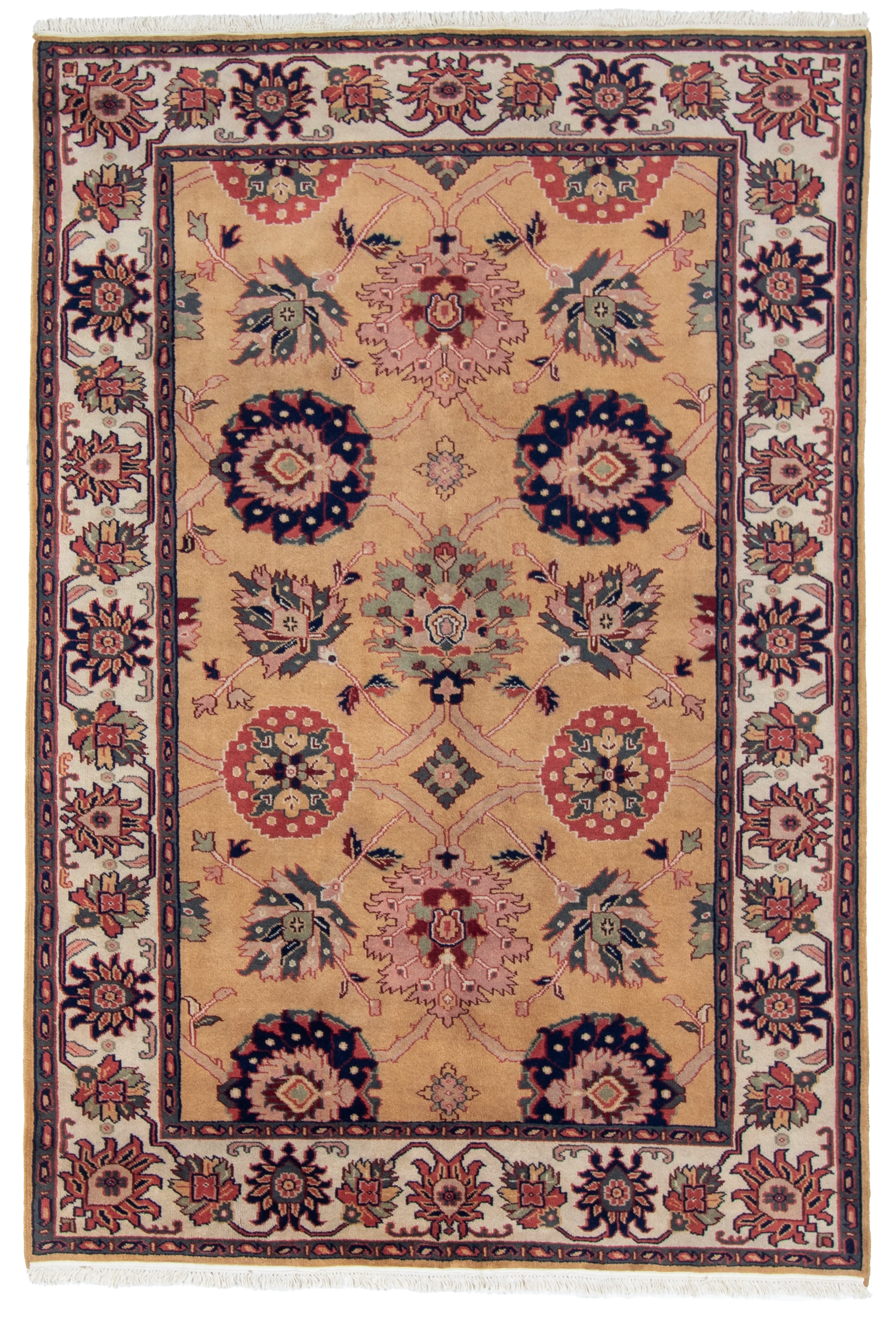 W 5.11 L 8.9 Mashad 100% Wool Hand-Woven Geometric Design - 17632