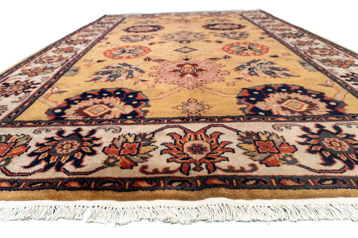 W 5.11 L 8.9 Mashad 100% Wool Hand-Woven Geometric Design - 17632