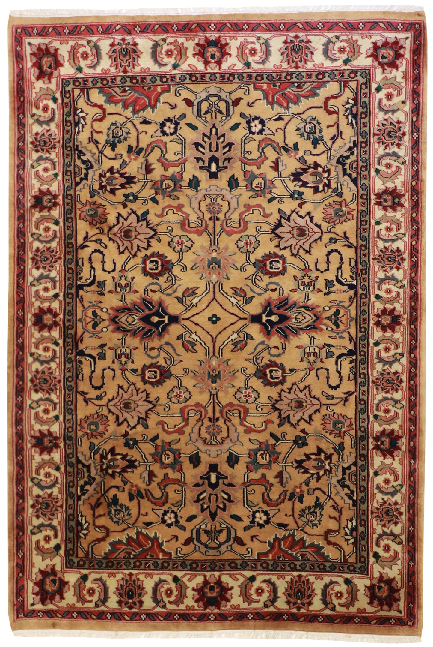 W 6 L 8.10 Mashad 100% Wool Hand-Woven All-Over Design - 17633