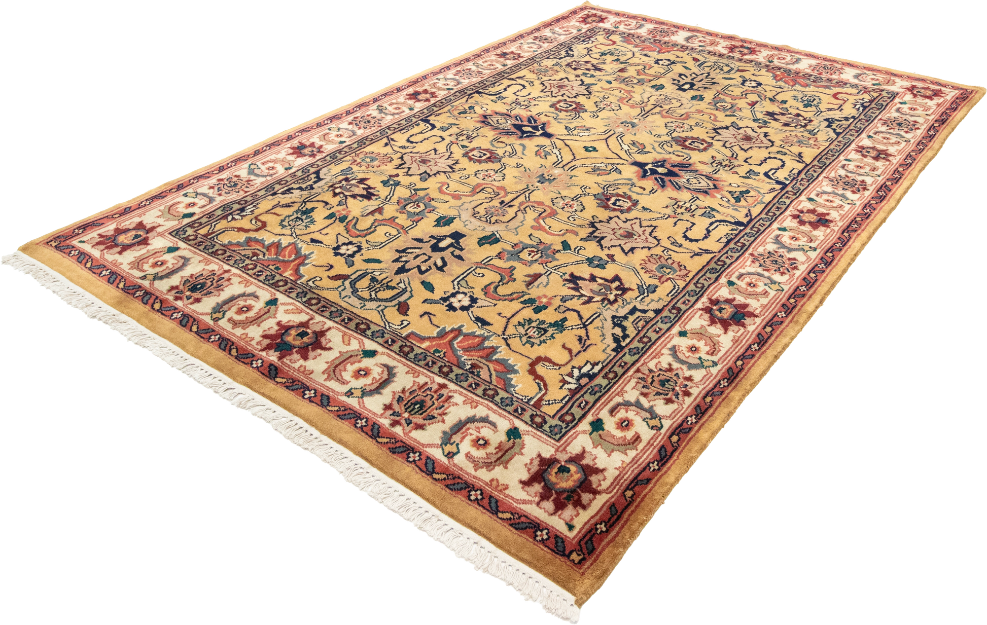 W 6 L 8.10 Mashad 100% Wool Hand-Woven All-Over Design - 17633