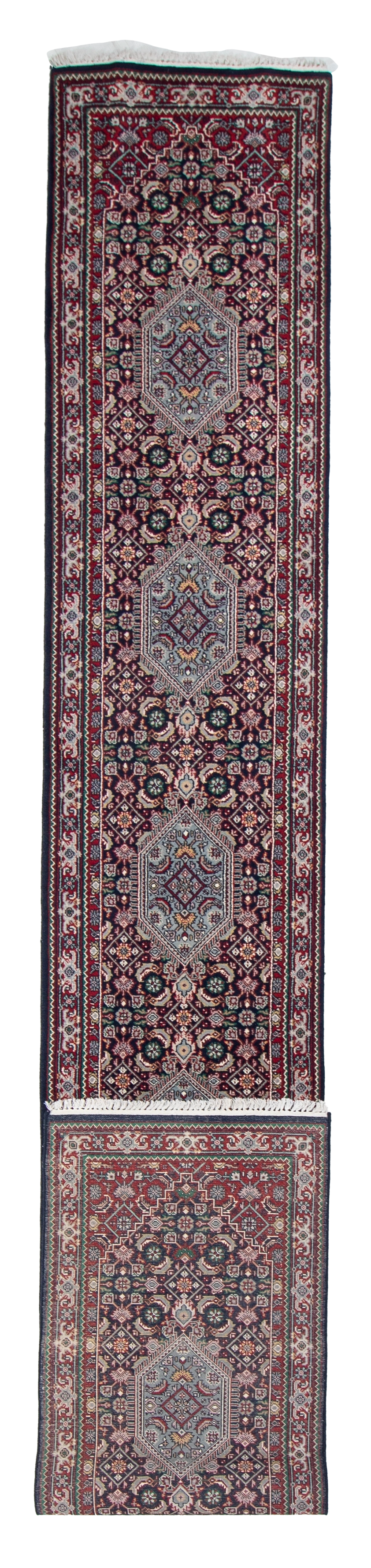 W 2.9 L 18 Bijar Runner 100% Wool Hand-Woven Geometric Design - 17724