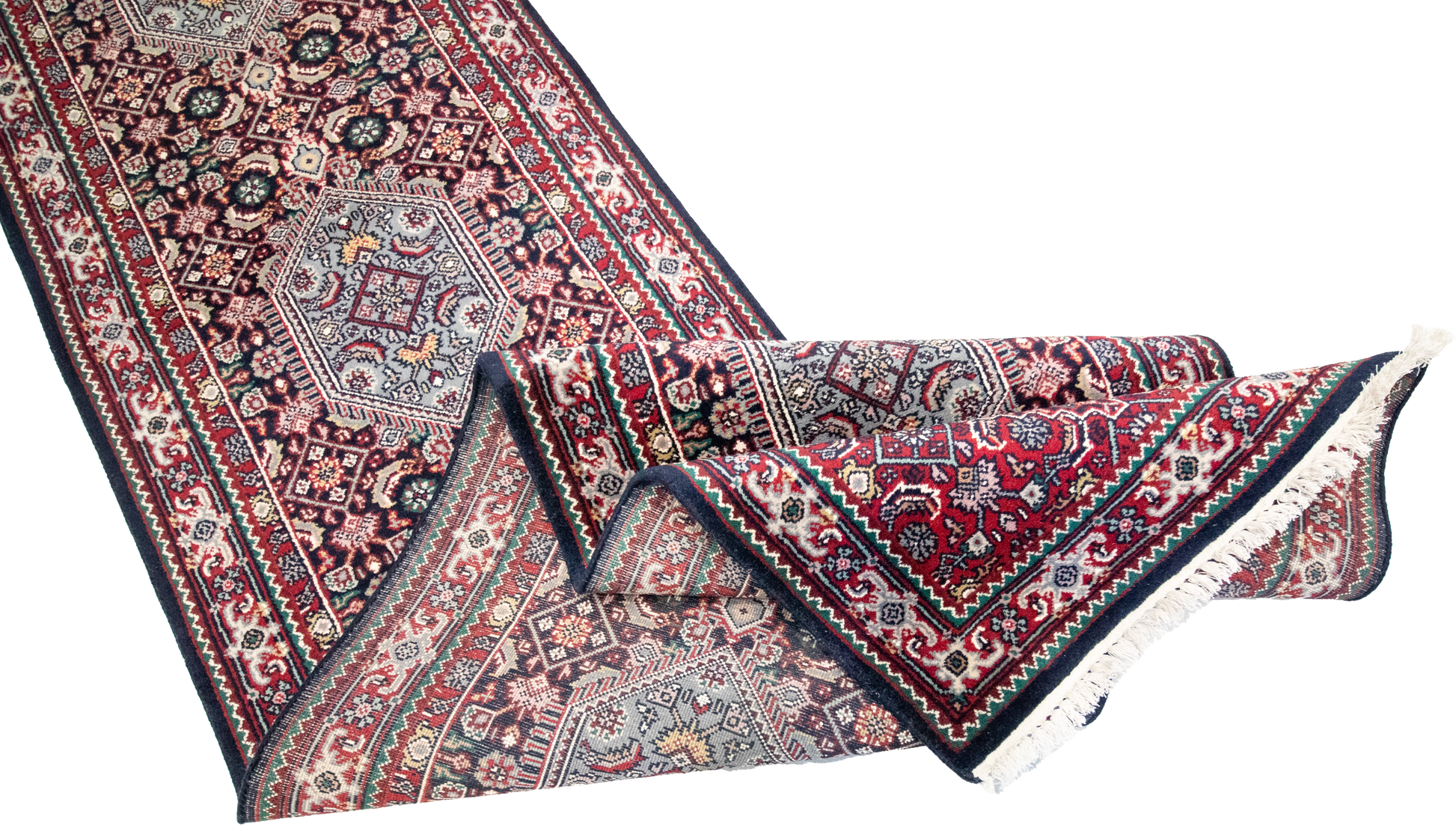 W 2.9 L 18 Bijar Runner 100% Wool Hand-Woven Geometric Design - 17724