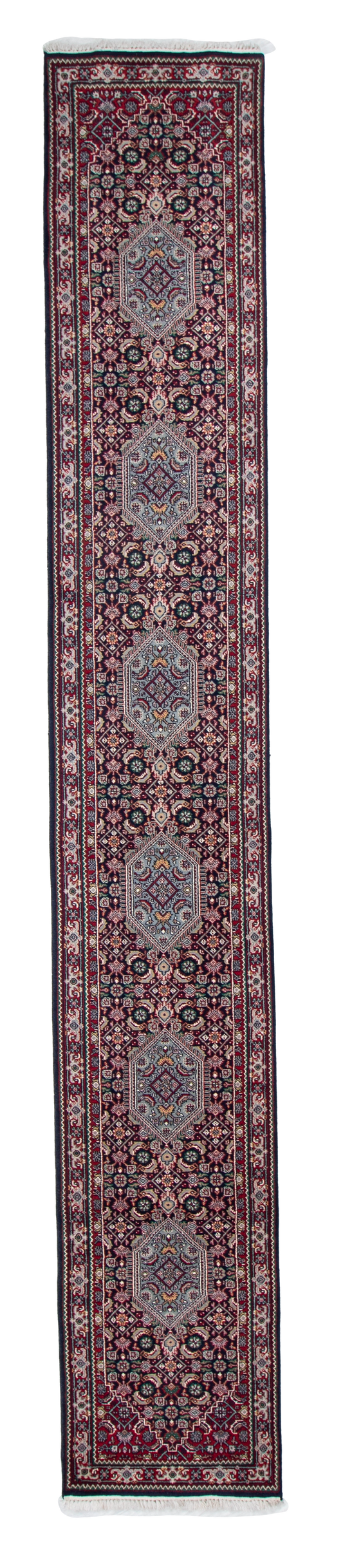 W 2.9 L 18 Bijar Runner 100% Wool Hand-Woven Geometric Design - 17724