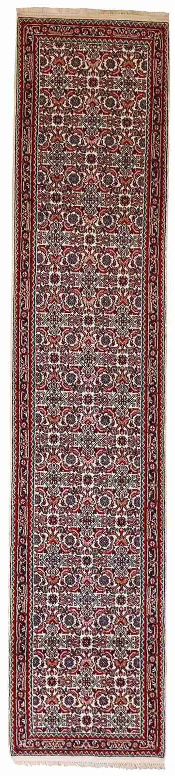 W 2.6 L 11.8 Bijar Runner 100% Wool Hand-Woven Geometric Design - 17770