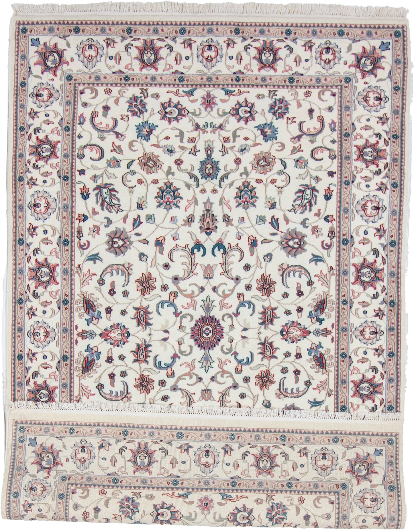 W 5.8 L 9 Kashan 100% Wool Hand-Woven All-Over Design - 17963