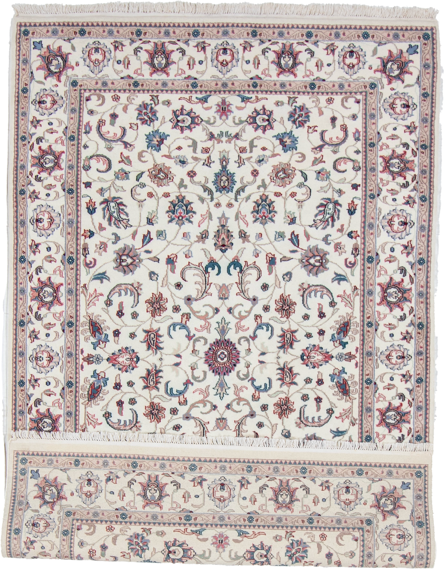 W 5.8 L 9 Kashan 100% Wool Hand-Woven All-Over Design - 17963