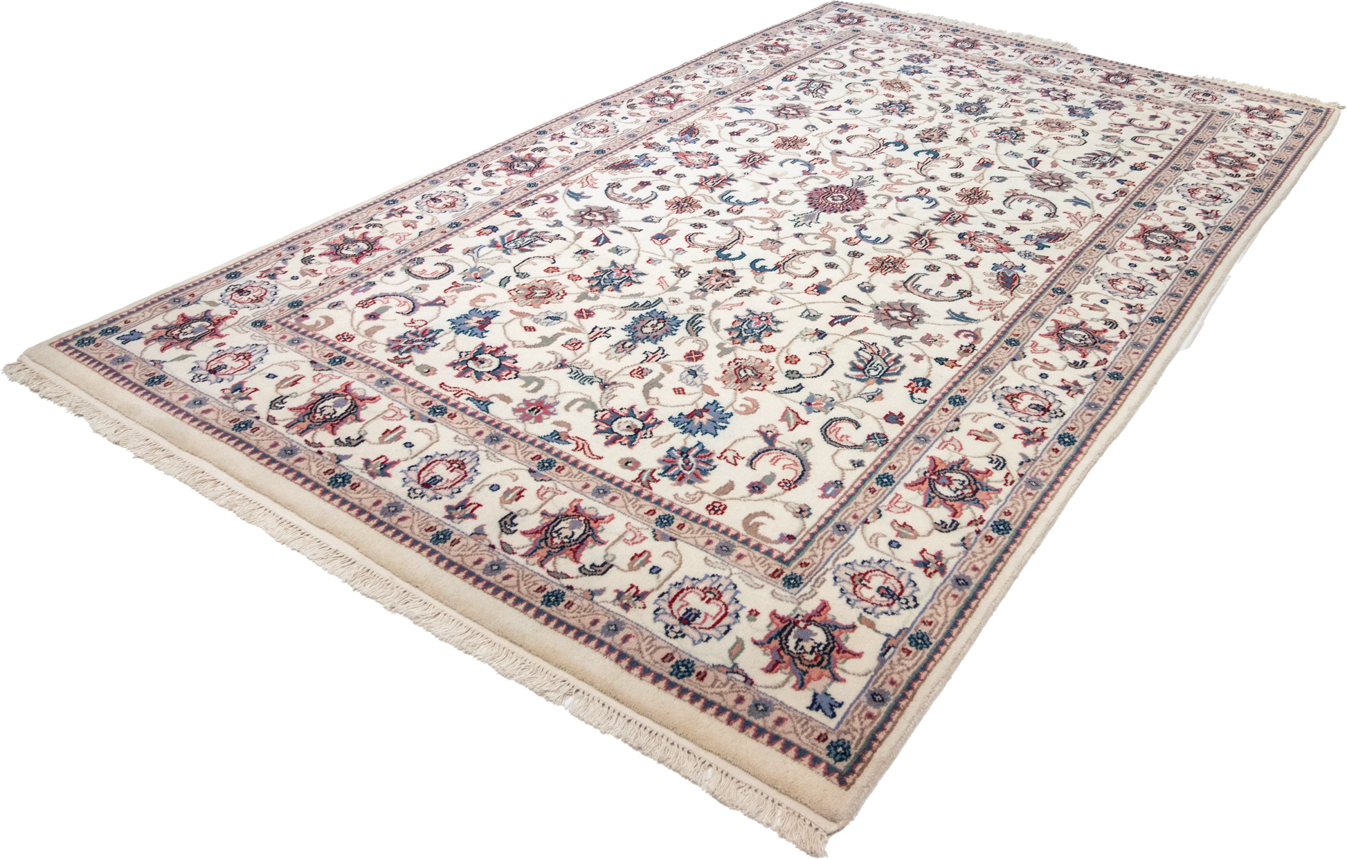 W 5.8 L 9 Kashan 100% Wool Hand-Woven All-Over Design - 17963