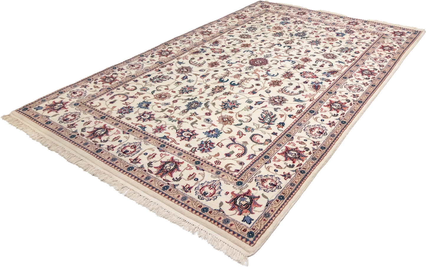 W 5.8 L 9 Kashan 100% Wool Hand-Woven All-Over Design - 17963