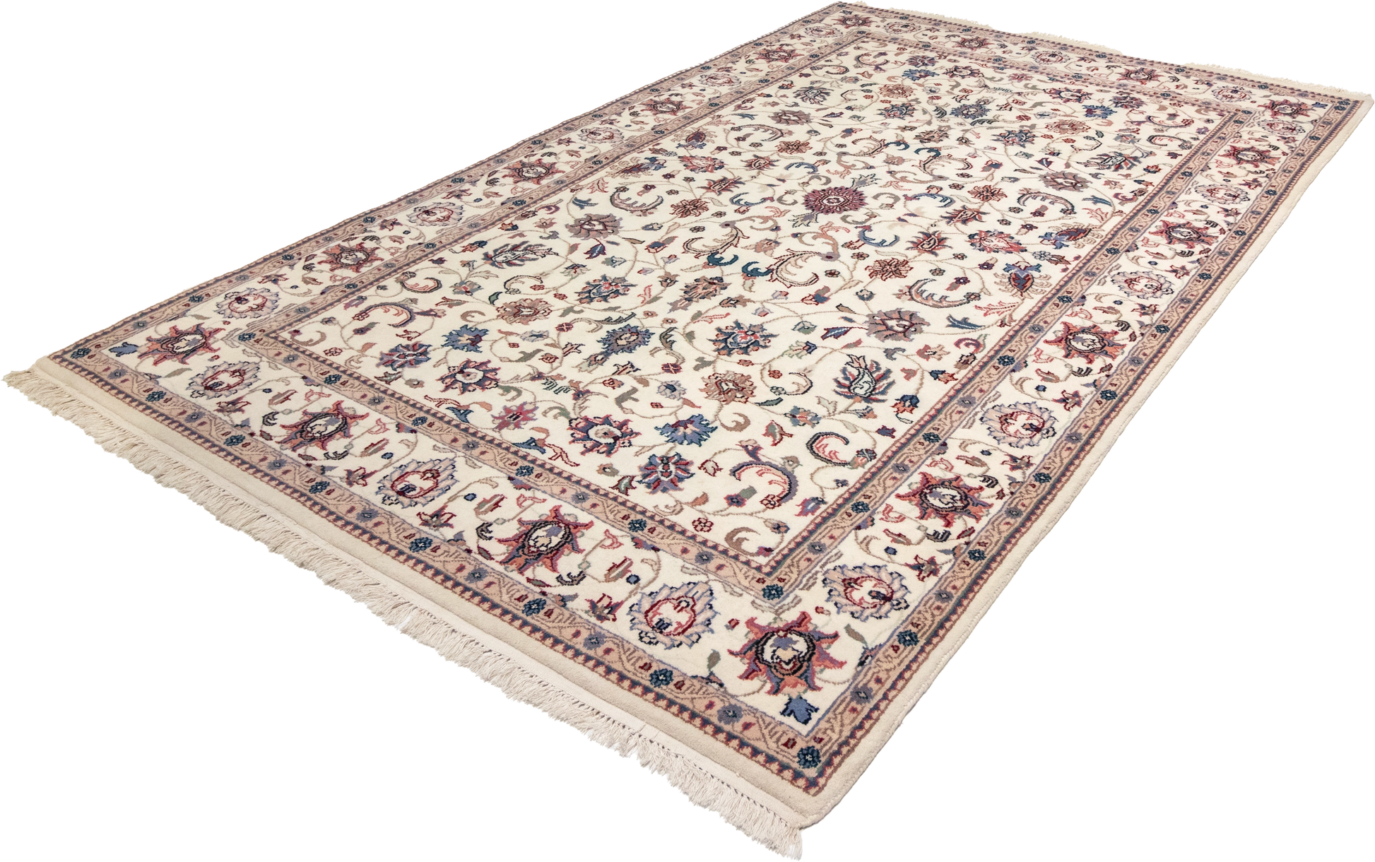W 5.8 L 9 Kashan 100% Wool Hand-Woven All-Over Design - 17963