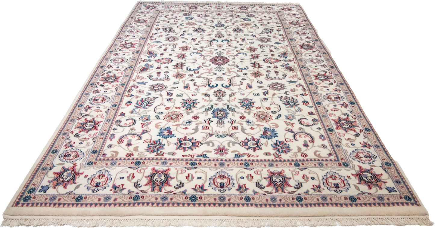 W 5.8 L 9 Kashan 100% Wool Hand-Woven All-Over Design - 17963