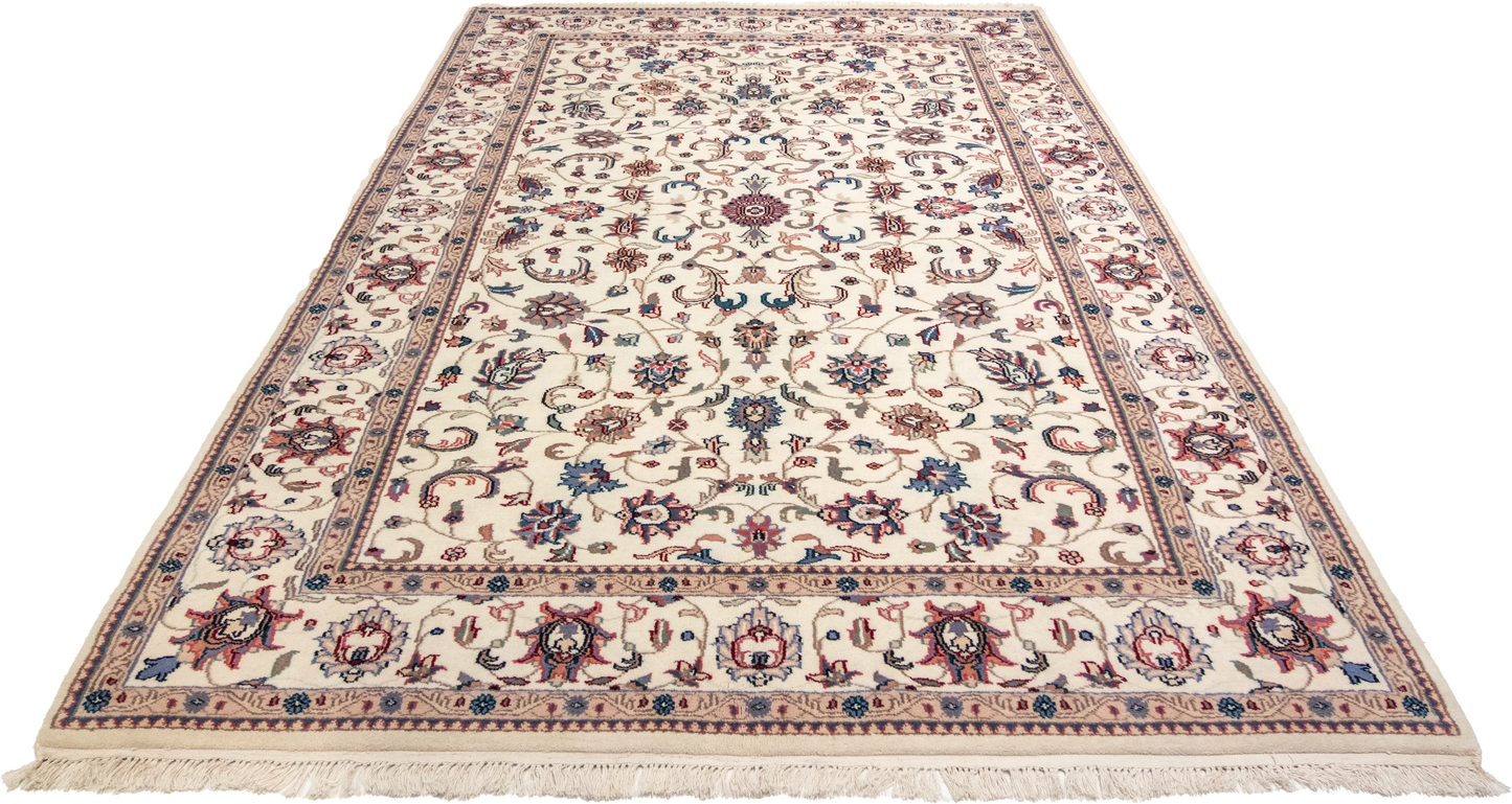 W 5.8 L 9 Kashan 100% Wool Hand-Woven All-Over Design - 17963