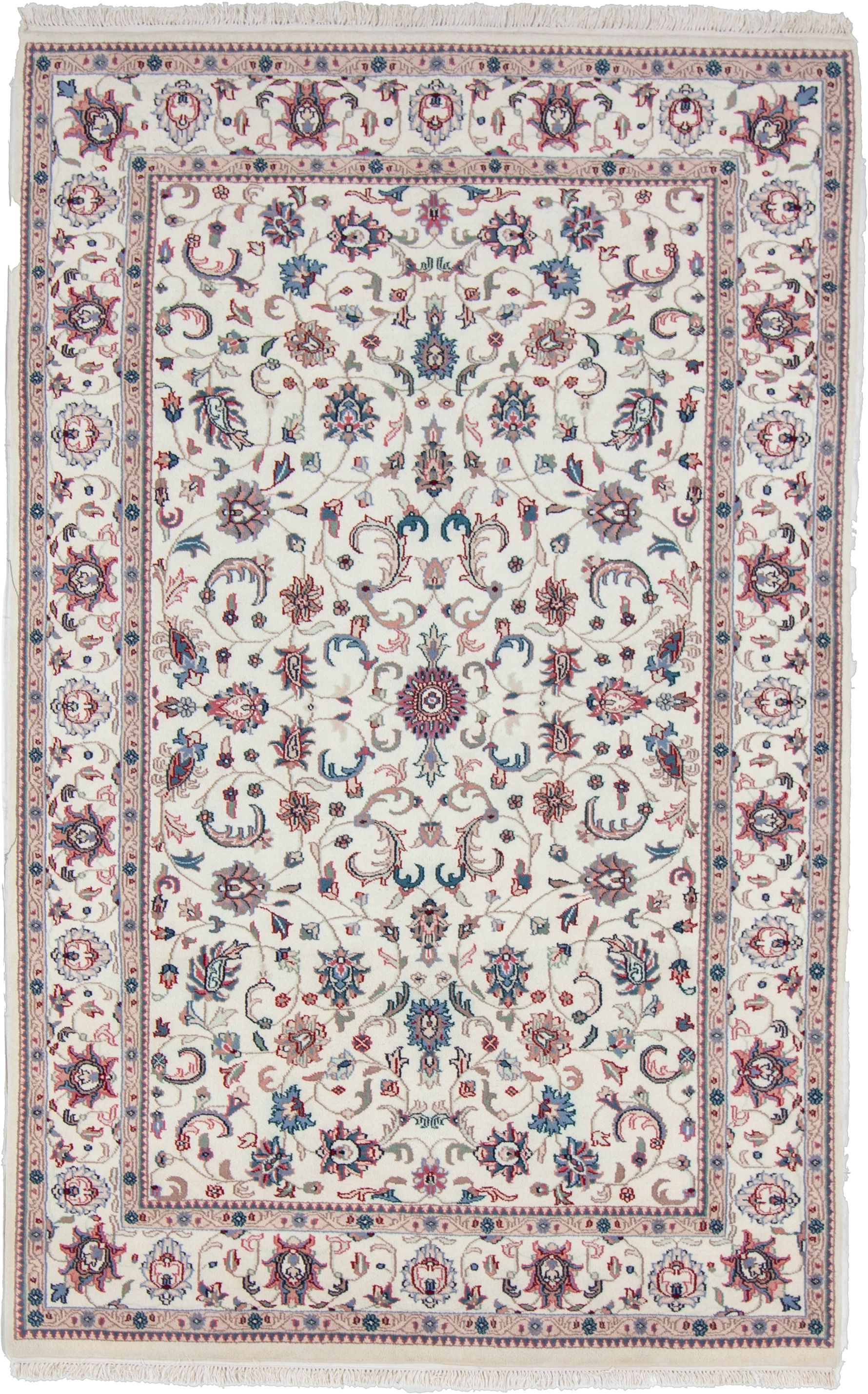W 5.8 L 9 Kashan 100% Wool Hand-Woven All-Over Design - 17963