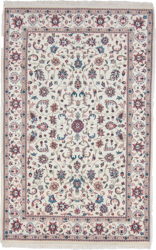 W 5.8 L 9 Kashan 100% Wool Hand-Woven All-Over Design - 17963