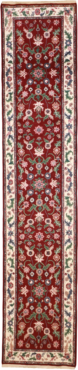 W 2.6 L 12 Kashan Runner 100% Wool Hand-Woven All-Over Design - 18075