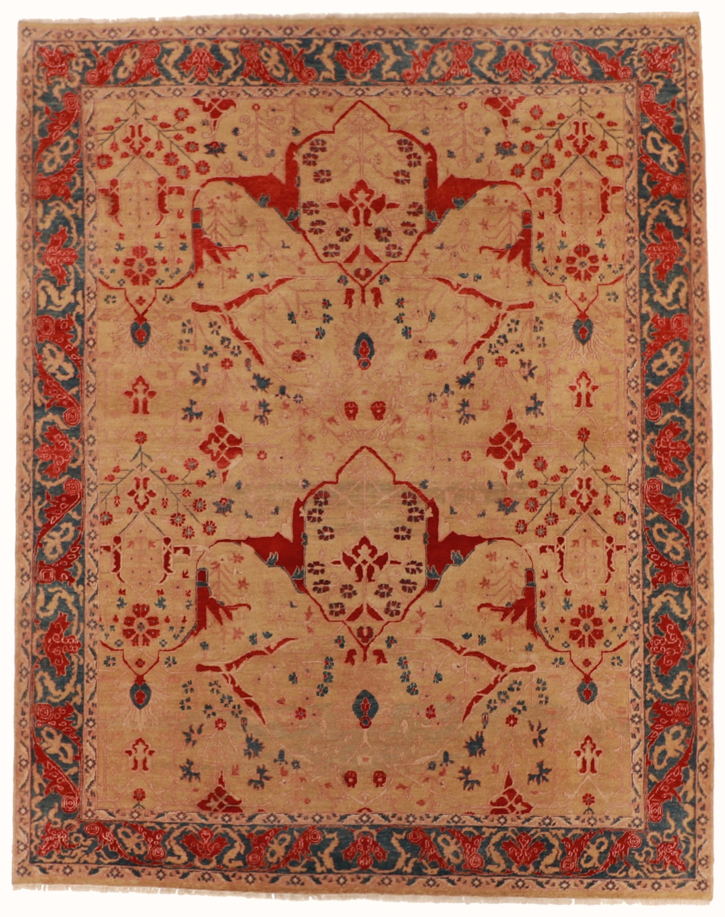 W 8.1 L 10.2 Bijar 100% Wool Hand-Woven All-Over Design - 18256