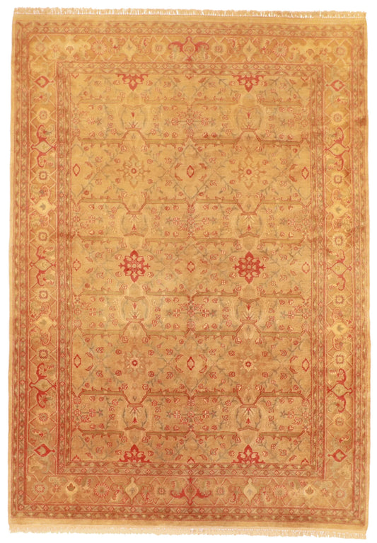 W 10 - L 14.1 - Oushak Fine/Wool Geometric Rectangle - Hand Woven Rug - 18324