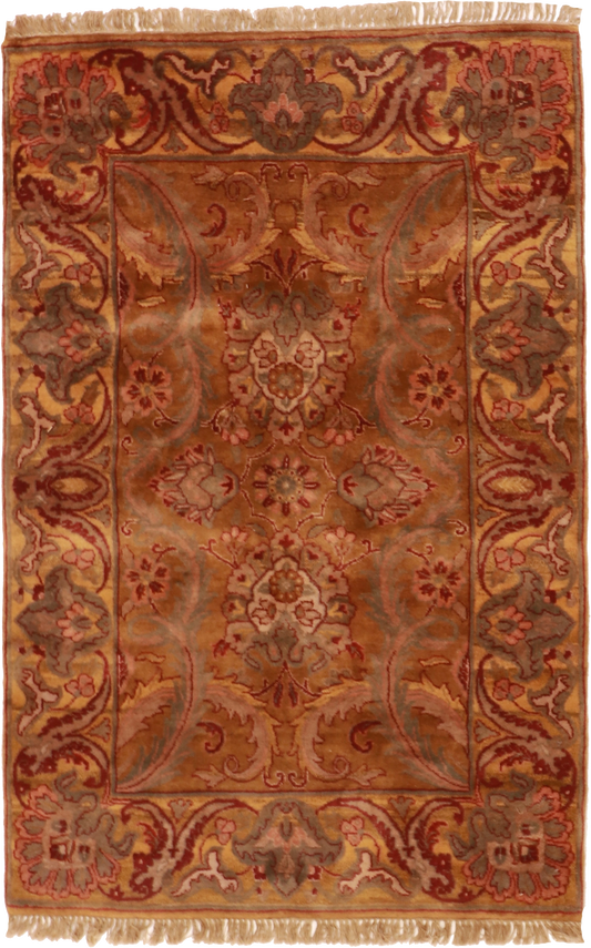 W 4.1 L 6.2 Mahal 100% Wool Hand-Woven All-Over Design - 18499