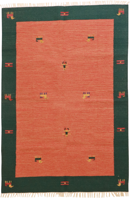 W 4.6 L 6 Modern Kilim 100% Wool Hand-Woven All-Over Design - 18613