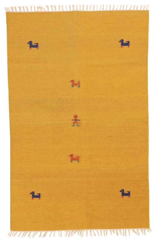 4x6 -  Fine Kilim Rectangle - Hand Knotted Rug — 18667