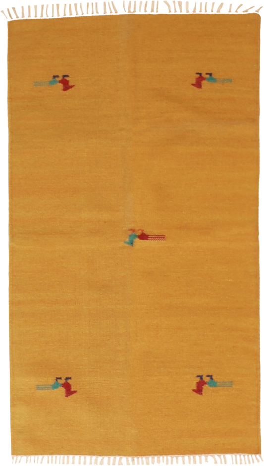 W 3 - L 5 Kilim 100% Wool Hand-Woven All-Over Design - 18714
