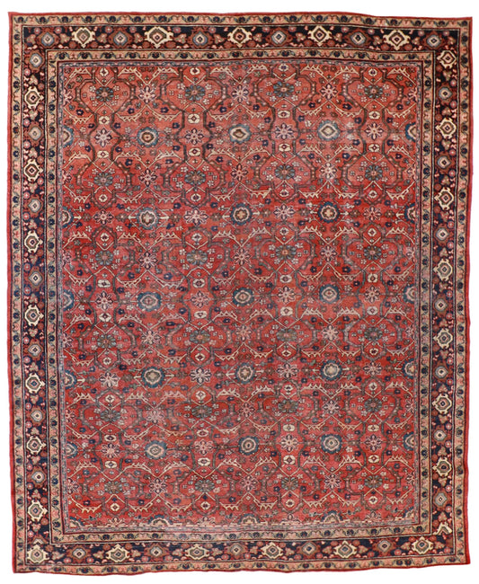W 9.11 - L 11.10 - Mahal Fine All Over Rectangle - Finest Hand-Knotted Quality Wool - 19148