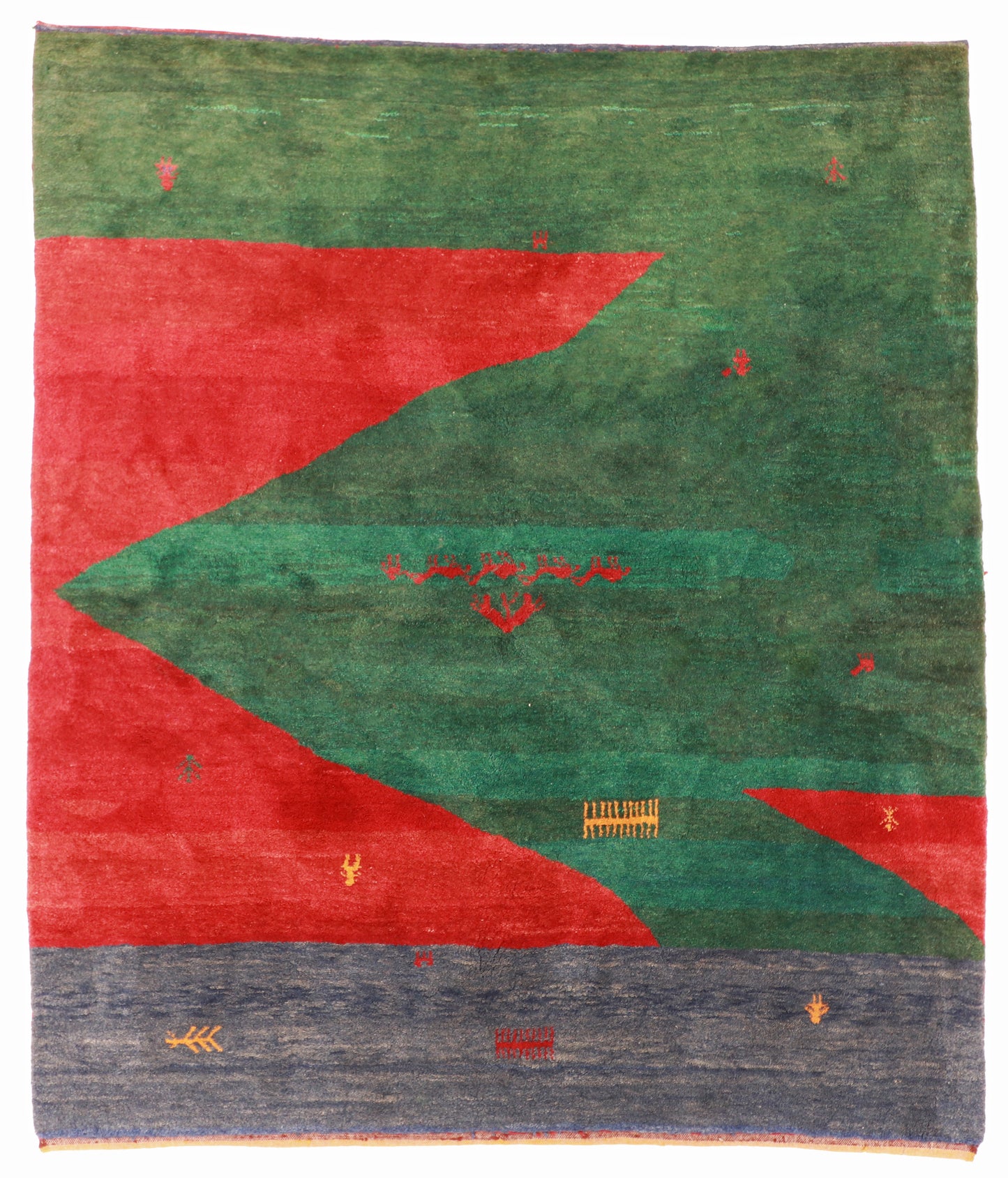 W 6.10 L 7.9 Gabbeh 100% Wool Hand-Woven All-Over Design - 19246