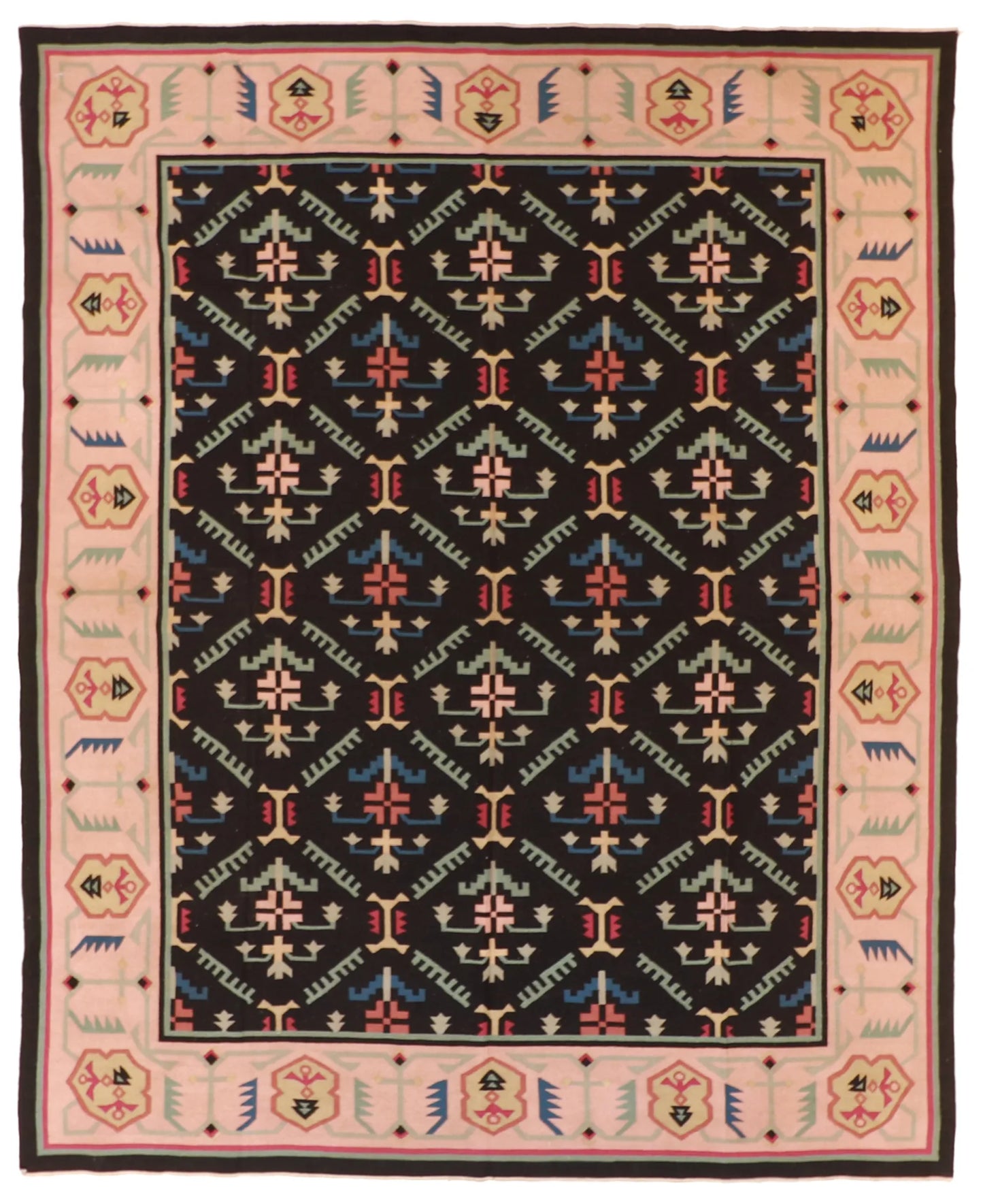 8 x 10 - Kilim Wool All Over Rectangle - Finest Hand-Made Quality Wool — 19278