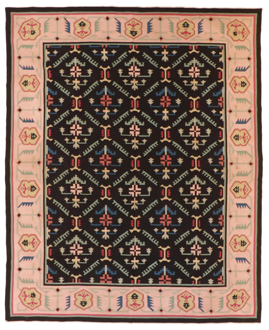 8 x 10 - Kilim Wool All Over Rectangle - Finest Hand-Knotted Quality Wool — 19278