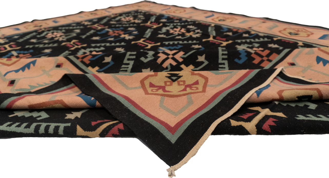 W 8 L 10 Kilim 100% Wool Hand-Woven All-Over Design - 19278
