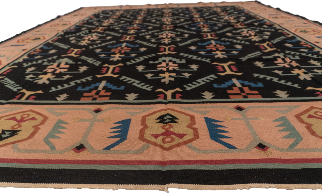 W 8 L 10 Kilim 100% Wool Hand-Woven All-Over Design - 19278