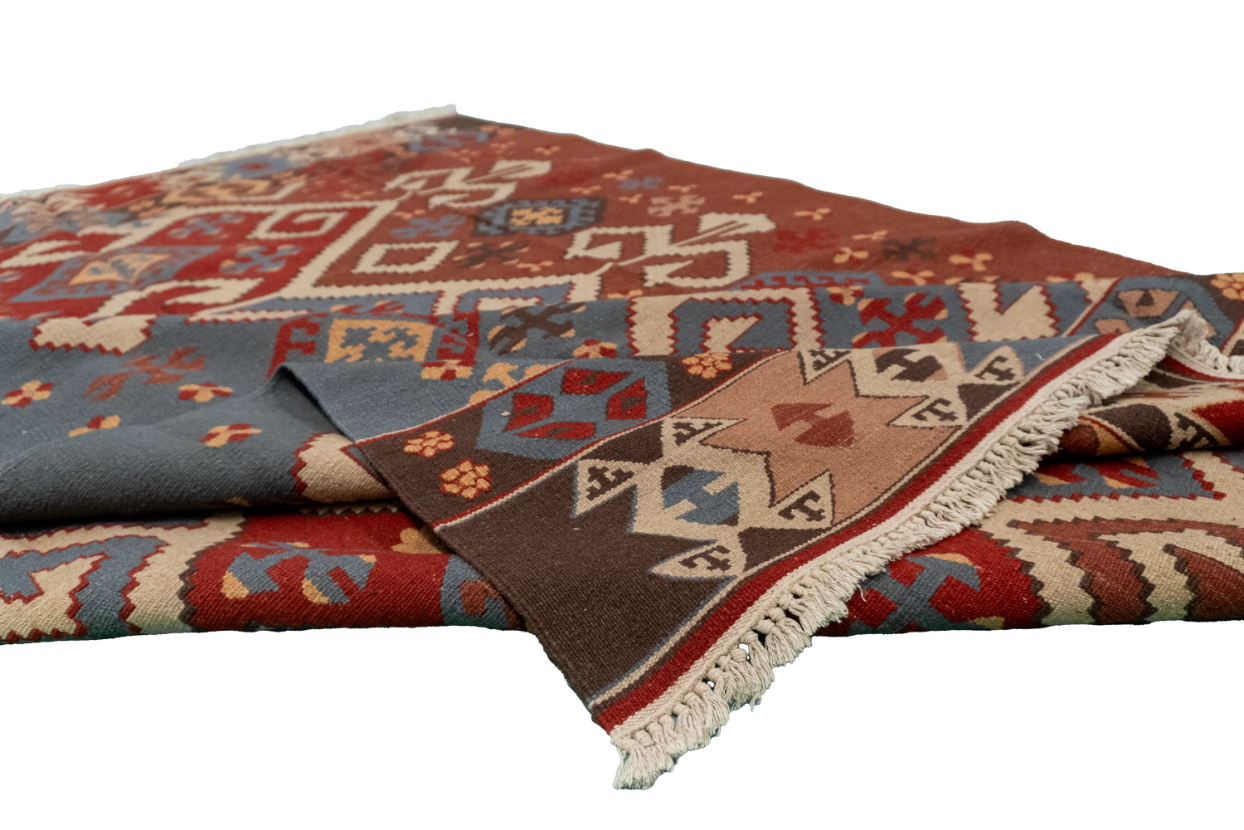 W 6.2 - L 8.11 - Kilim Fine/Wool All Over Rectangle - Finest Hand-Made Quality Wool - 19305
