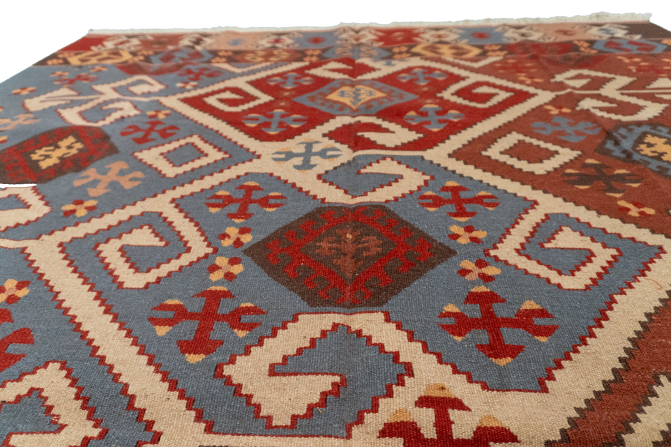W 6.2 - L 8.11 - Kilim Fine/Wool All Over Rectangle - Finest Hand-Made Quality Wool - 19305