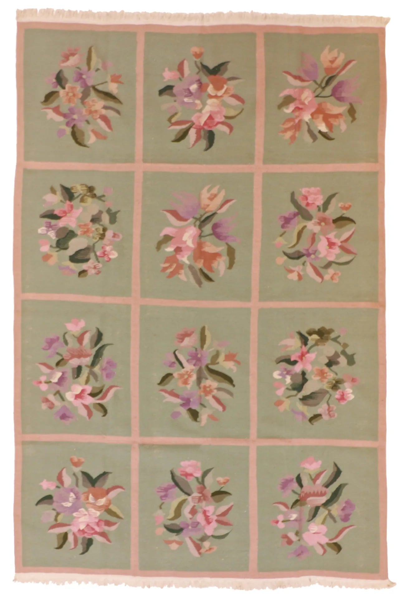 6 x 8.11 - Kilim Wool All Over Rectangle - Finest Hand-Made Quality Wool — 19306