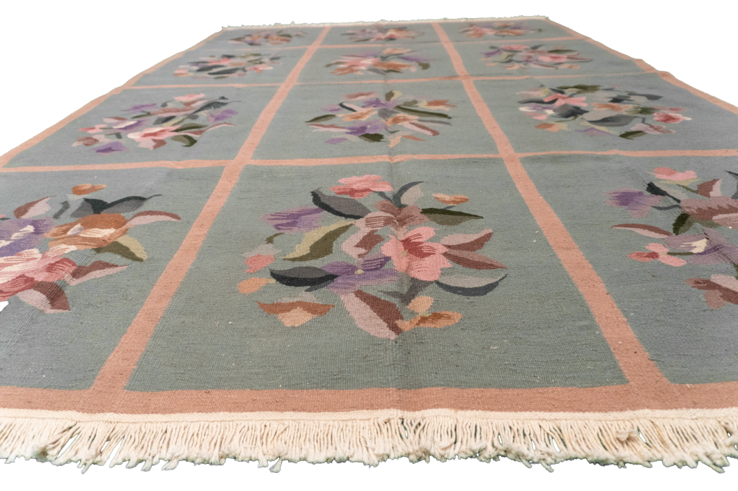 W 6 - L 8.11 - Kilim Wool All Over Rectangle - Finest Hand-Made Quality Wool - 19306