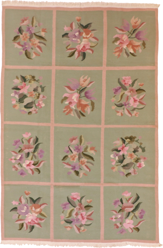 W 6 L 8.11 Kilim 100% Wool Hand-Woven All-Over Design - 19306