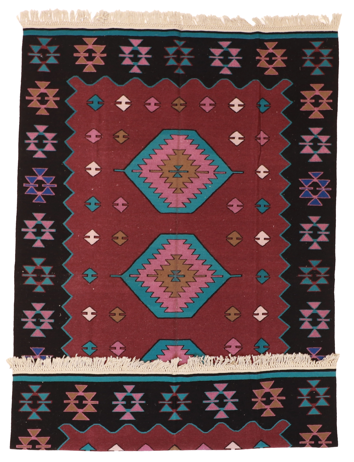 W 5.2 L 8 Kilim 100% Wool Hand-Woven All-Over Design - 19315
