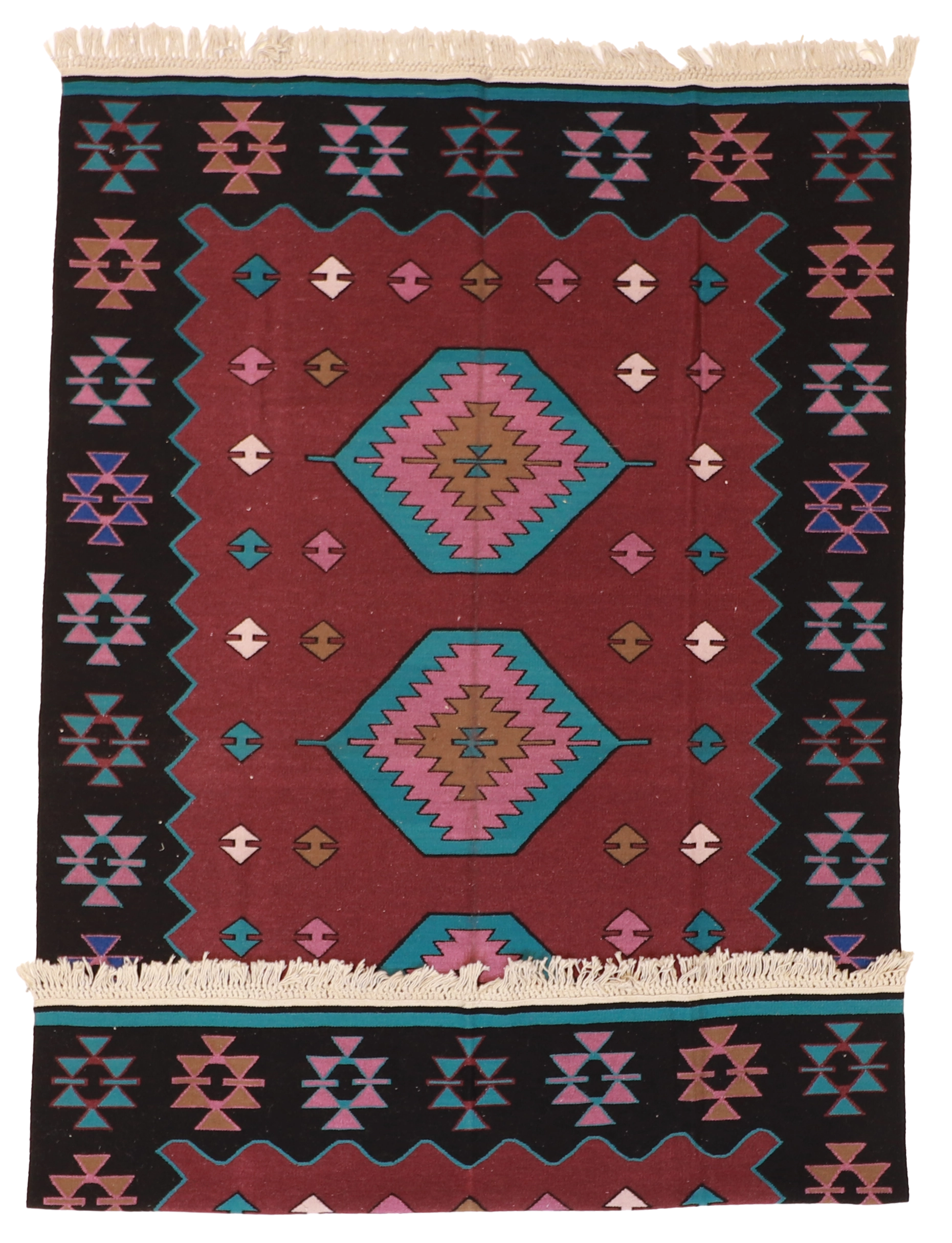W 5.2 L 8 Kilim 100% Wool Hand-Woven All-Over Design - 19315