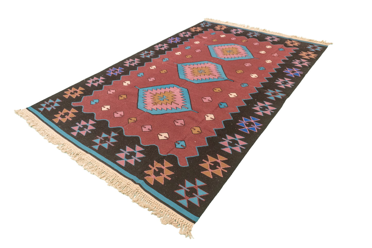 W 5.2 L 8 Kilim 100% Wool Hand-Woven All-Over Design - 19315