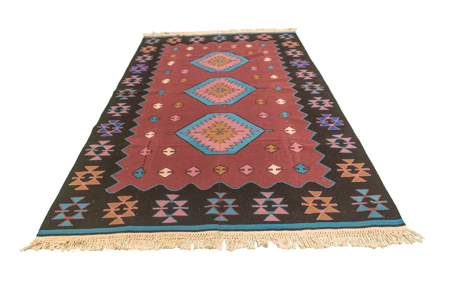 W 5.2 L 8 Kilim 100% Wool Hand-Woven All-Over Design - 19315