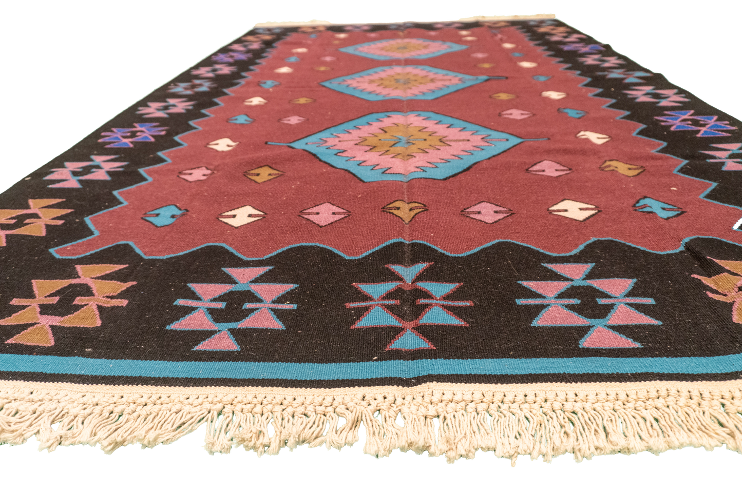 W 5.2 L 8 Kilim 100% Wool Hand-Woven All-Over Design - 19315