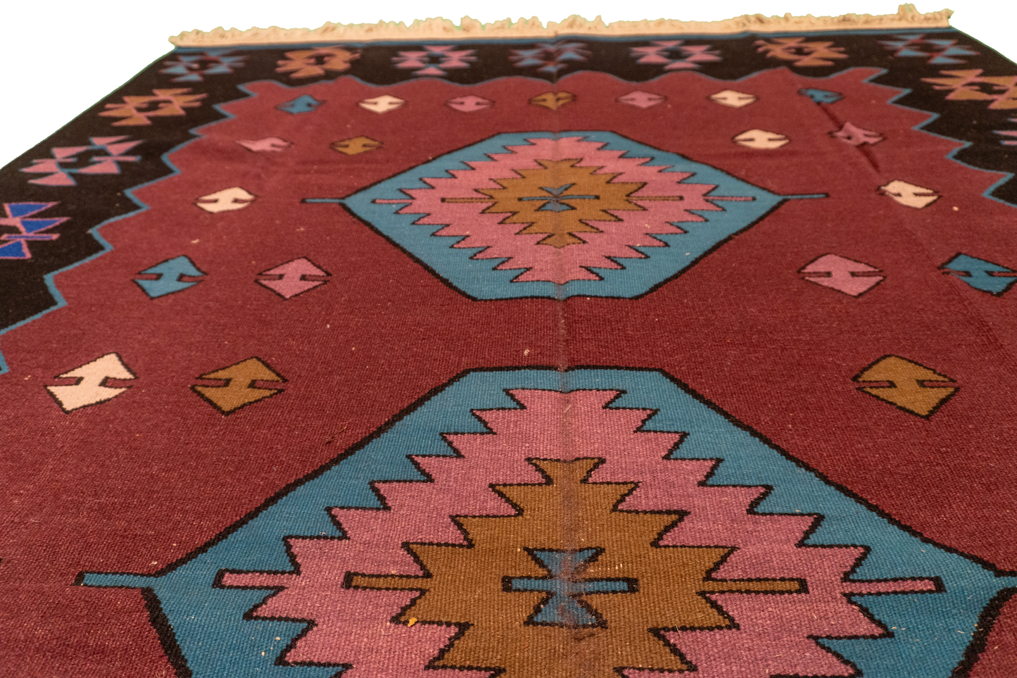 W 5.2 L 8 Kilim 100% Wool Hand-Woven All-Over Design - 19315