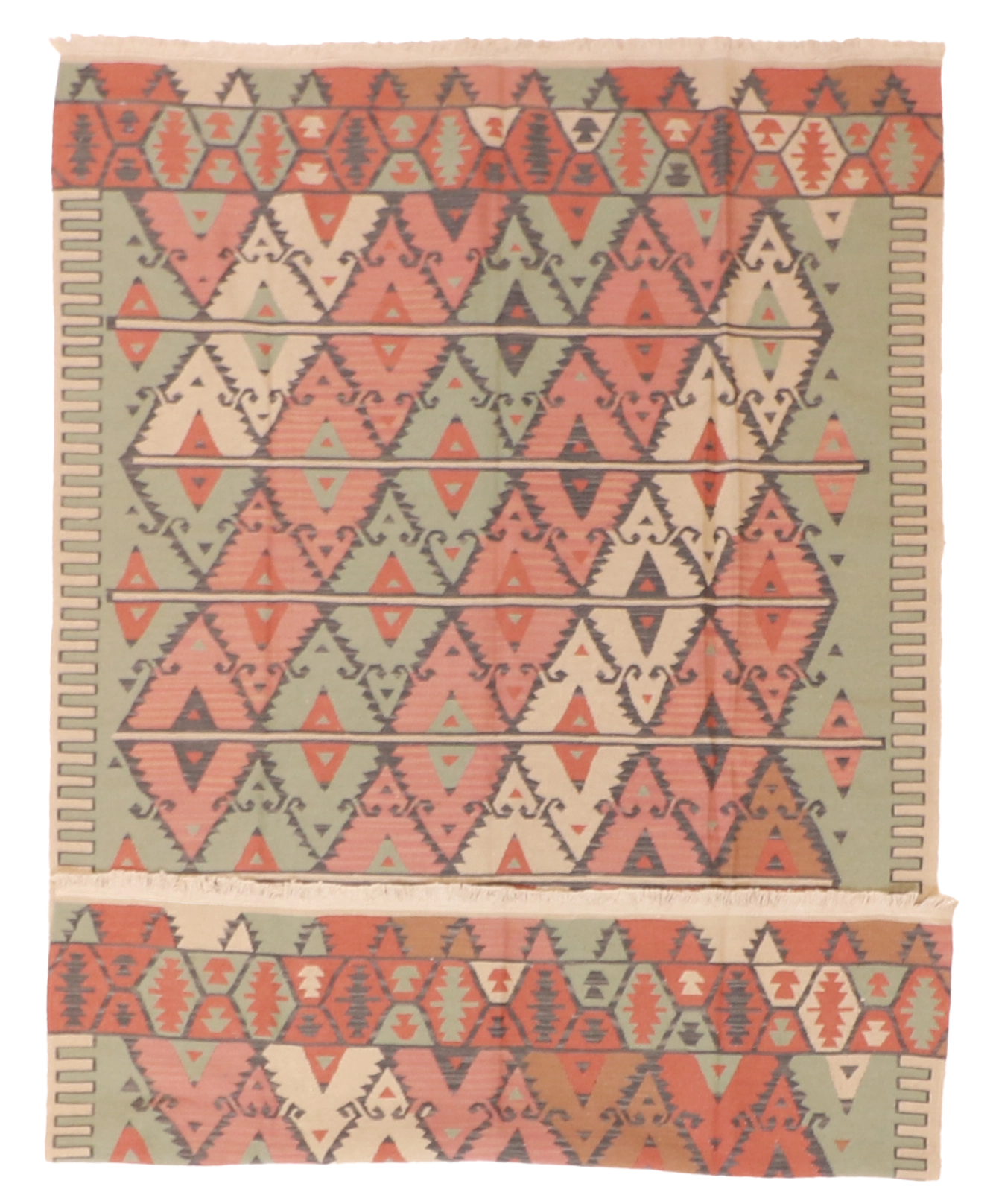 W 5.1 L 8 Kilim 100% Wool Hand-Woven All-Over Design - 19317