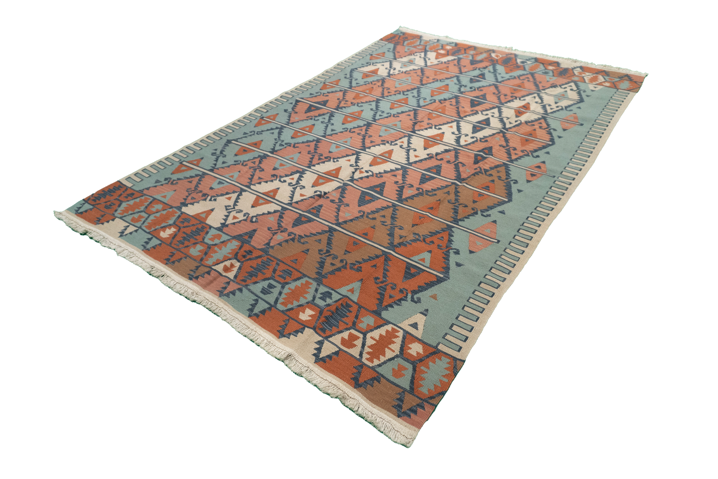 W 5.1 L 8 Kilim 100% Wool Hand-Woven All-Over Design - 19317