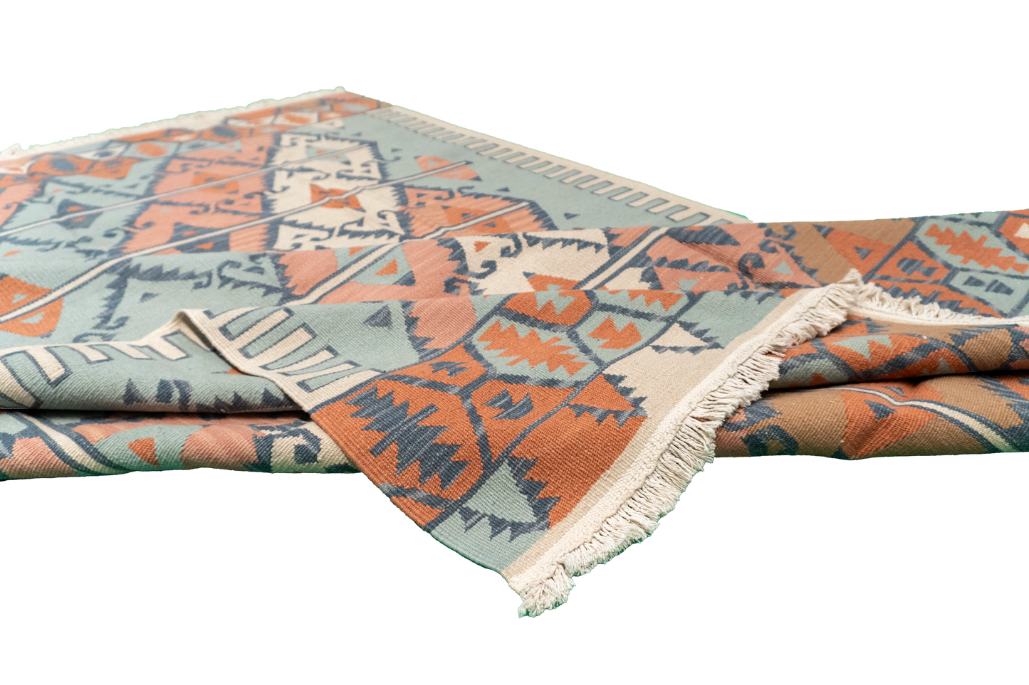 W 5.1 L 8 Kilim 100% Wool Hand-Woven All-Over Design - 19317