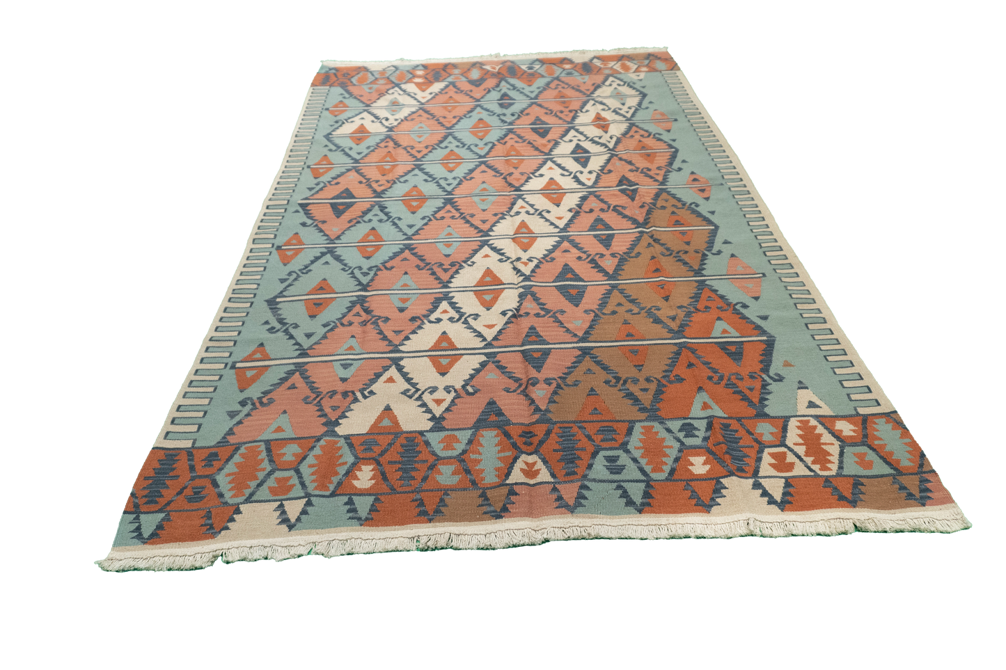 W 5.1 L 8 Kilim 100% Wool Hand-Woven All-Over Design - 19317