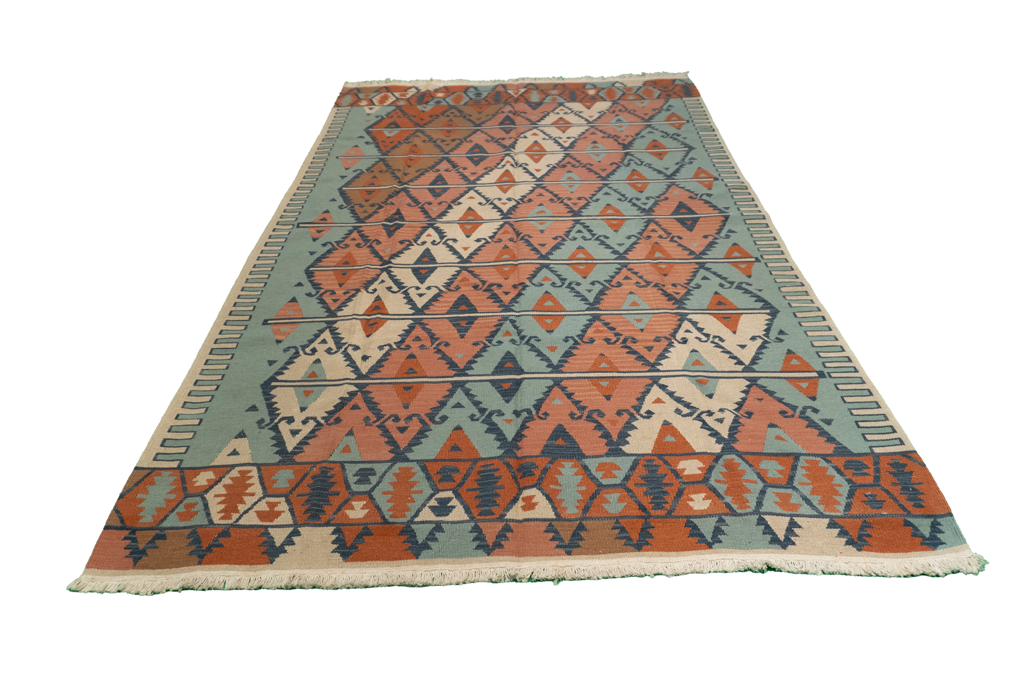 W 5.1 L 8 Kilim 100% Wool Hand-Woven All-Over Design - 19317
